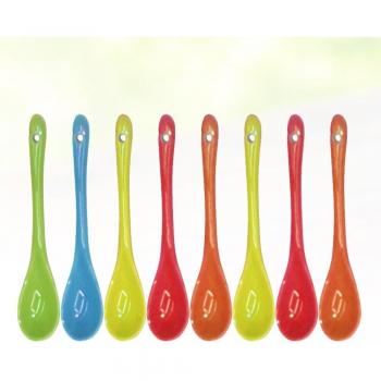Set de cuillères en céramique 13 cm pour restaurant et maison (couleur aléatoire)