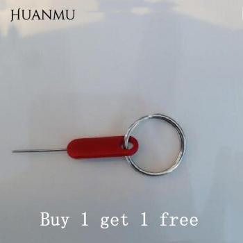 Aiguille d'éjection de carte SIM, 2 pièces, avec porte-clés, poignée rouge, anti-choc pour iPhone, Xiaomi, Huawei, Samsung