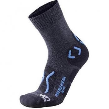 UYN Herren Trekking Socken SUPERLEGGERA, Anthrazit/Avio, 39-41
