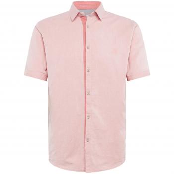 Kurzarm Herrenbluse Tom Tailor – Rotes Two‑Face Chambray (M)