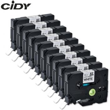 CIDY 10pcs TZe-S211 Label Tape for Brother Printers