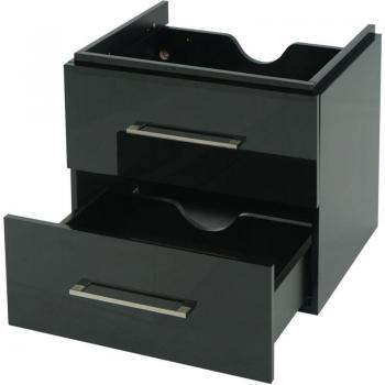Mobile Bagno Design Lucido 60cm MDF Acciaio Nero