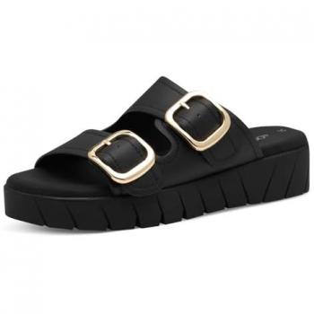 S.Oliver Frauen-Sandalen: Bequeme schwarze Pantoletten für den Freizeitlook