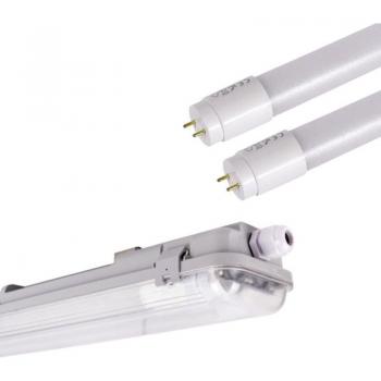 Barcelona Doppelte LED‑Feuchtraumleuchte, 120 cm, inkl. 2×T8 18 W Röhren