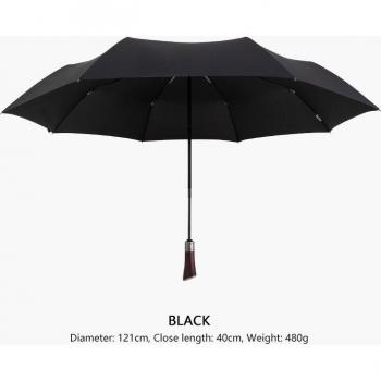 8K Luxury Automatic Windproof Golf Umbrella with Wood Handle for Men