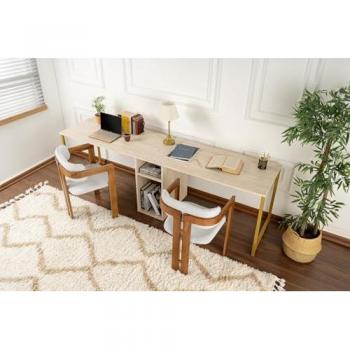 Skye Decor Dual-Schreibtisch – Partikelfertiges Brett, 100 % Melaminkaputt, 240 × 74 × 60 cm