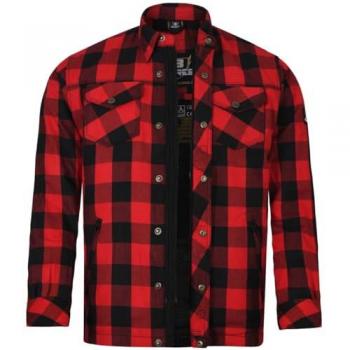 Bores Camicia da moto Lumberjack Basic Nero Rosso L
