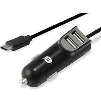 Cargador USB Conceptronic Carden 15.5W 2XUSB + USB-C Negro