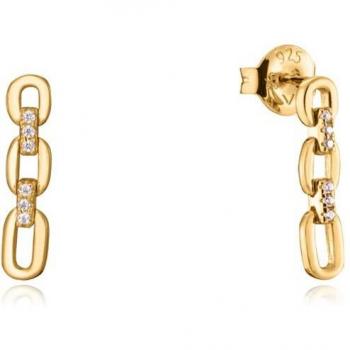 Pendientes de plata de ley con baño de oro y circonitas Viceroy