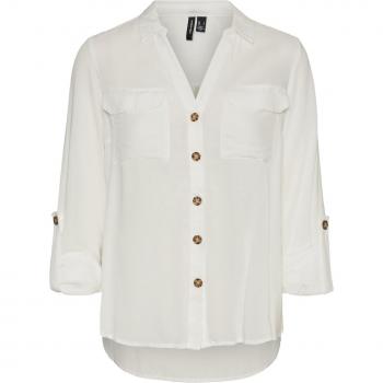 Vero Moda Hemd Bumpy 10275283 Weiß Regular Fit