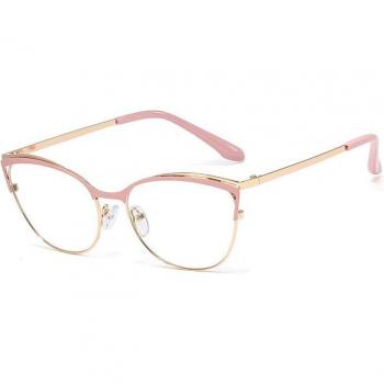 Gafas de mujer con diseño de ojos de gato, lentes vintage, marco de metal