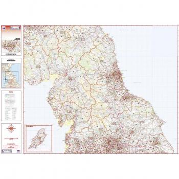 Colour‑Printed Foldable Map of Northern England Postcode Areas