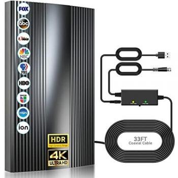 Antenna HD Amplificata 300 km per UHF/VHF e Canali Locali