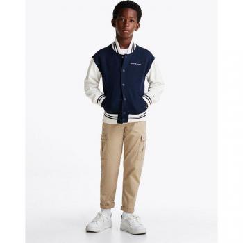 Woven Cargo Pants Tommy Hilfiger – Junge, 8 (128), N-Grün, Baumwoll/Polyamid‑Elasthan‑Mix