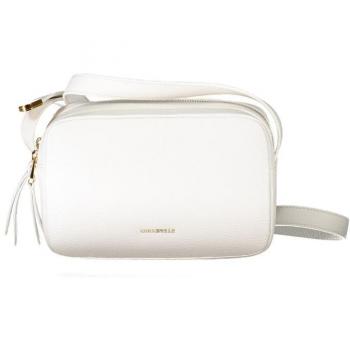 Coccinelle White Pebbled Leather Shoulder Bag