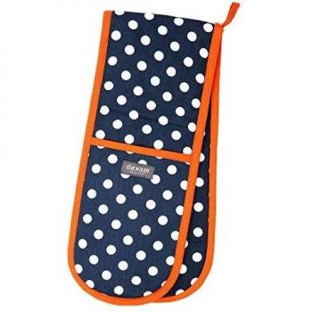 Indigo and White Polka Dot Oven Glove