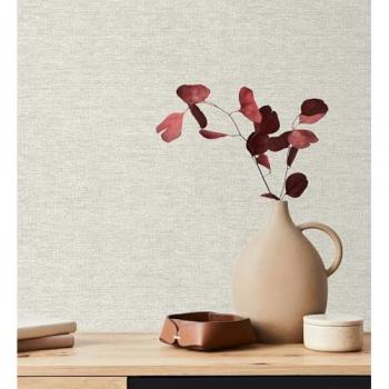 Papel pintado vinílico imitación rafia color beige claro