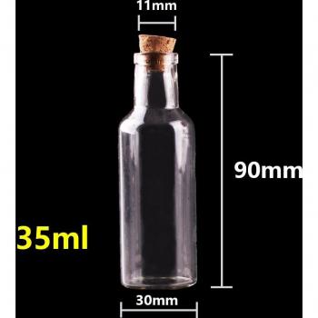 24pcs Assorted Glass Jars with Cork Stopper