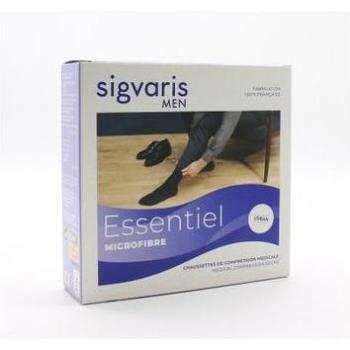 Chaussettes Microfibre pour Homme, Sigvaris Essentiel, Marine, Taille Moyenne, Ensemble de 2