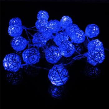 Guirlande lumineuse décorative 3M 20 boules de rotin