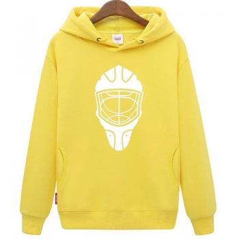 Hoodie bon marché jaune avec masque de hockey pour hommes et femmes