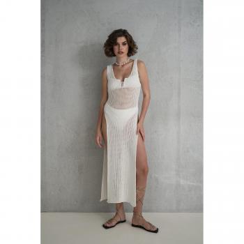 Elbise Triko Ecrú Bohemio: Vestido de apertura lateral – Havanna