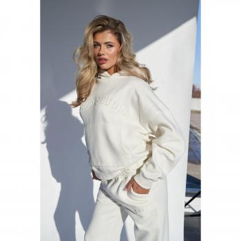 Kaiia Oversized Logo Hoodie in Vanilla with UK Size 16 Label