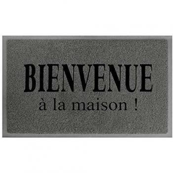 Tapis d'entrée rectangle 40 x 75 cm Gris/Noir