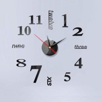 Quartz Wall Clock with 3D Mirror Effect