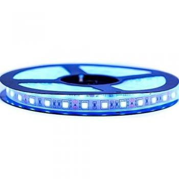 Ruban LED professionnel avec 5050 LED et 60 LED par mètre de couleur bleu électrique étanche de 5 mètres sans alimentation incluse