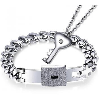 Collier & Bracelet Couple Love Heart