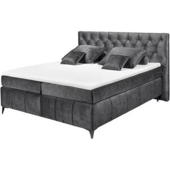 MeinBett Boxspringbett Pembroke grau 200 x 121 cm
