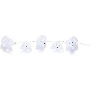 Figurines LED Ours polaire de Noël pour l'extérieur, par 5