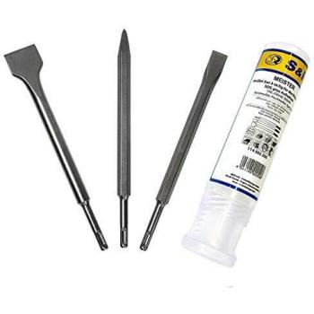 S&R Scalpelli SDS-plus Set di 3 pz per Scalpello Largo Diritto