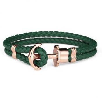 Pulsera Paul Hewitt Ph-ph-l-r-g-s 15-16 cm, Trenzado Verde y Oro Rosa