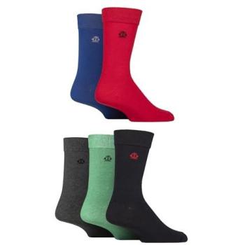 Jeff Banks Recycled Cotton 5‑Pack Mens Plain Socks – RGB (7‑11)