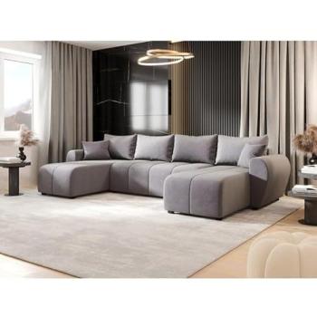 Molialux Canapé angle gris clair