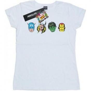 Marvel Damen Avengers Comic Heads T-Shirt Kurzarm