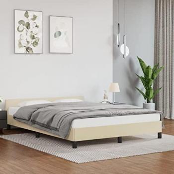 VidaXL Okvir kreveta s uzglavljem bez madraca krem 140x190 cm