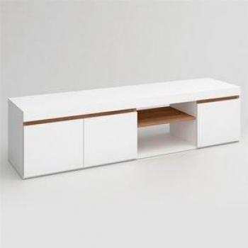 Tavolo TV Bianco Opaco con Finitura Naturale
