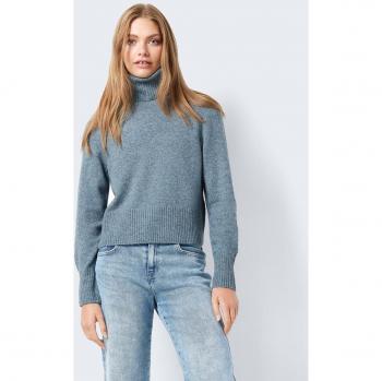 NOISY MAY Rollkragenpullover 'Friva', Einfarbig, Blau