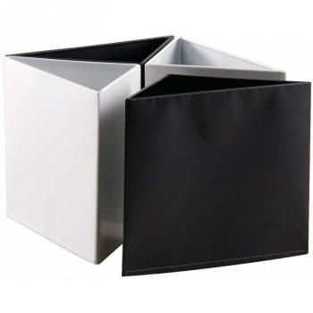 Aubry Gaspard Tri‑Pots Métalliques – Pack Noir & Blanc, 18×9×15 cm