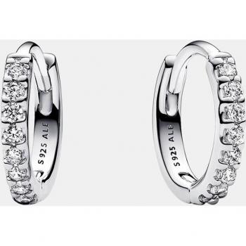 Boucles d'oreilles Huggie Éclatantes en Argent 925 avec Zirconia