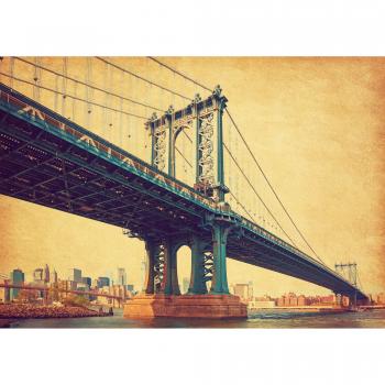 Papermoon Vintage New York Brücke‑Tapete – 3 m Breite, 2,23 m Länge