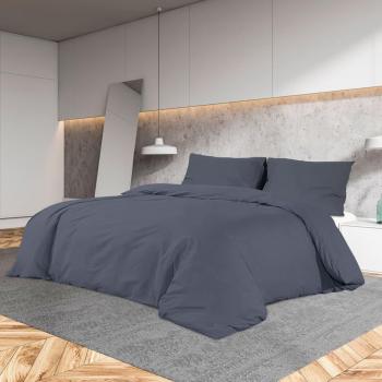 Housse de Couette 135x200 cm Anthracite en Coton
