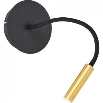 Lampe murale Jutta LED, 4,1 W, sable noir-or mat, bras flexible