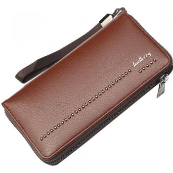 Men's Long Vintage Wallet in PU Leather with Waterproof Design and Credit Card Holder