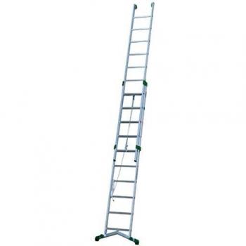 Scala a sfilo Super Prima 2 rampe in alluminio, 2 x 13 gradini, portata massima 150 kg, EN 131, altezza raggiungibile fino a 7.8 m