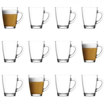 Vega 300ml Clear Glass Coffee Mugs Set of 12