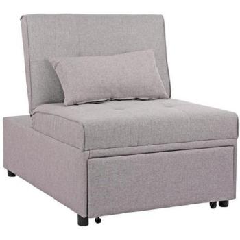 Divanetto Estensibile Grigio COOKIE – Poltrona Pouf Letto Singolo